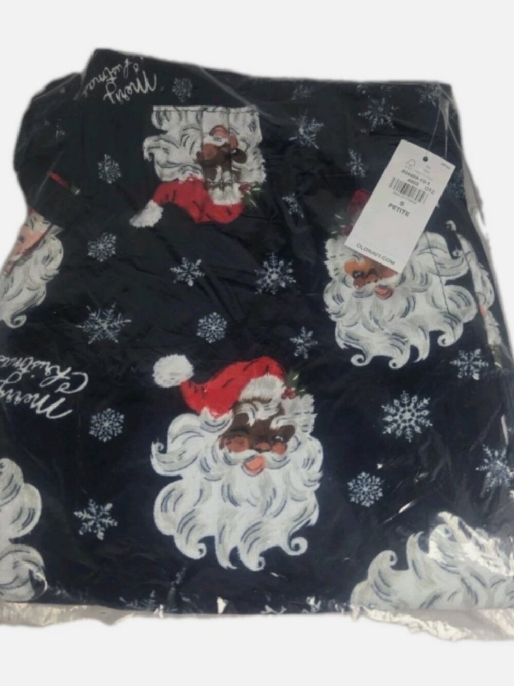 NWT Old Navy Pajama Pants Flannel Women's S Petite Santa Claus Merry Christmas